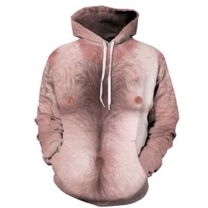 Adult Small Hairy Chest 3D Printed Hoodie
